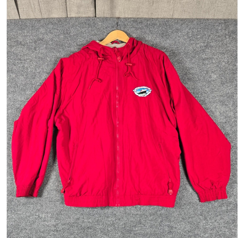 Weatherproof Red Lake Michigan Ferry S.S. Badger Windbreaker Jacket Mens XL